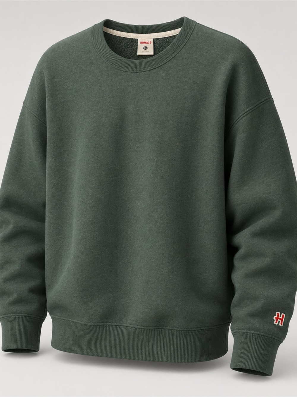 HOMAGE Men's Pine Green Go-To Crewneck Sweatshirt XL